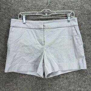 Loft Shorts Women 4 Gray Mid Rise Chino Pockets Cotton The Riviera Casual